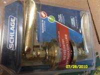 Schlage Keyed Entry Leaver Lock Polished Brass NEW  