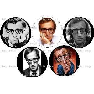  Set of 5 Woody Allen Pinback Buttons Pins 