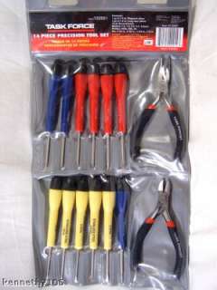 Task Force Precision Tool Set Hex Screwdrivers Pliers  