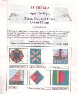 SEA THEMED PIECED QUILT PATTERN Boats Fish & Things  
