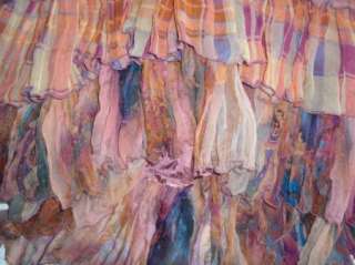 Womens Serena Kay Paris Denim Skirt w/Silk Ruffled Bottom Half Size 1 