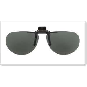 Polarized Clip on Flip up Plastic Sunglasses   Oval   52 54mm X 51mm 