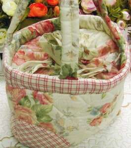 Shabby Rose Cotton Quilted Tote Shopping Hand Bag B  