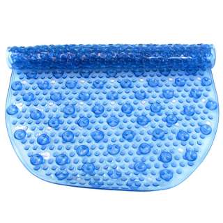 Blue Aqua Gel Bubbled Bath Mat Shower Tub 844296015955  