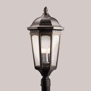   Rubbed Bronze Finish Outdoor Post 3 Light Incandescent
