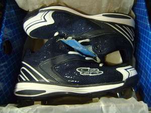 NEW BOOMBAH MENS SIZE 10 RAGE STEEL CLEAT MID NAVY BASEBALL SOFTBALL