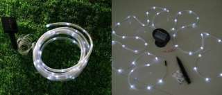Solar Rope 100LED String Garden Light W WHITE PVC TUBE  