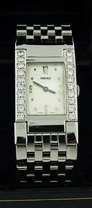 VERSACE GRECA WATCH 1.5ct DIAMOND BEZEL STAINLESS STEEL  