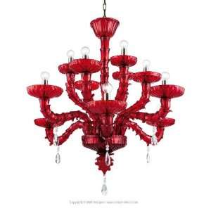   Imperial Murano Red Cadorio Chandelier   12 Lights