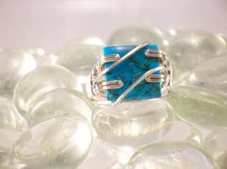Sterling Silver Wire Wrapped Turquoise Ring  