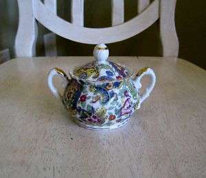 Lefton Paisley Fantazia Multifloral Sugar Bowl w/Lid  