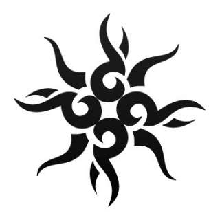 Decal Sticker Tribal tattoo style sun Flower power Psychedelic W75X7 