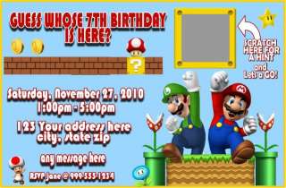 Super Mario Birthday Party Invitations & Favors  