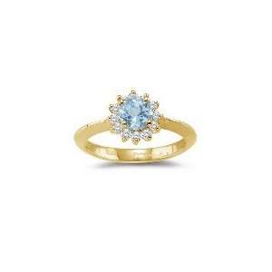   Cts Diamond & 3.25 Cts Aquamarine Ring in 14K Yellow Gold 4.0 Jewelry