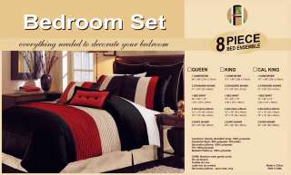 NEW Bed in a Bag Red/Beige/Black MILANO Comforter Set  