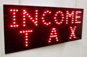 NEW BLACK INCOME TAX open LED neon SIGN (INR 1)  