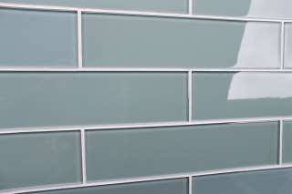 Arctic Blue Grey 3x12 Glass Subway Tile for Kitchen Backsplash 