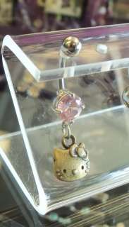 Unique Hand Crafted Hello Kitty Navel Belly Ring ~ 14g w/ Stainless 