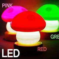 New BB LED Mushroom Bedside Mini Night Light Touch Lamp  