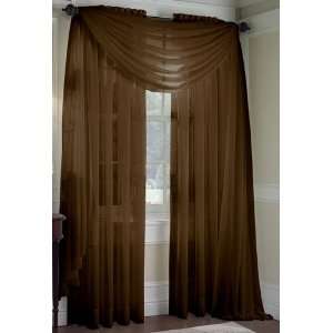  2 Piece Solid Coffee Brown Sheer Window Curtains/drape 