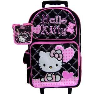   Kitty Black Rolling Backpack & Shoulder Strap Wallet Toys & Games