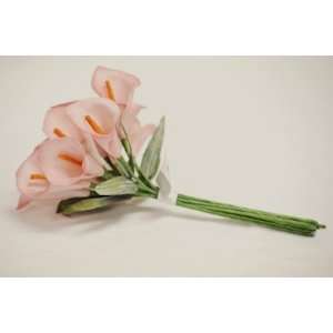  2 PINK Mini Calla Lily Foam Flower Stem Bundles Artificial 
