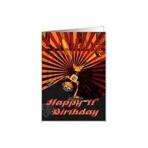  11th Birthday, Skateboard Robot Birthday Card Card Toys & Games