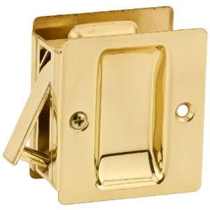   Notch Hall / Closet Passage Pocket Door Lock   Polished Brass Finish