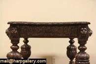   1885, a magnificent library table or writing desk has a leather top