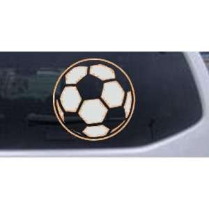 Soccer Ball Sports Car Window Wall Laptop Decal Sticker    Orange 6in 