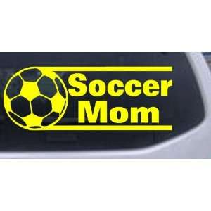 Soccer Mom Sports Car Window Wall Laptop Decal Sticker    Yellow 22in 