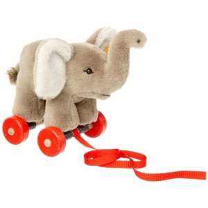  Steiff Pull Along animal Trampili elephant , grey Toys 
