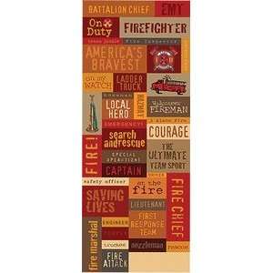  Firefighter Embossed Stickers Word