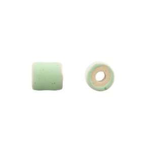  Stoneware 9.5x8.5mm Round Tube Beads SEA FOAM GREEN (6 