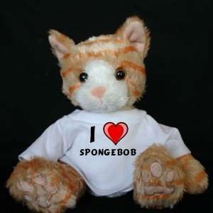  Plush Stuffed Cat (Kit Kat) toy with I Love Spongebob t 