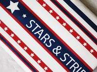 Stars & Stripes Patriotic Vinyl Umbrella Tablecloth NIP  