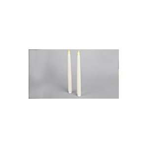    10 Smooth Ivory Battery LED Taper Candle Set