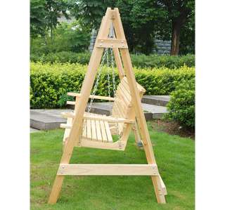 foot Wood Handmade patio Porch Swing garden chair swing with hanging 
