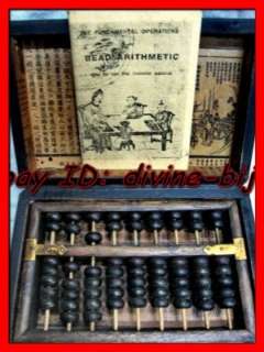 traditionarCHINESE OLD Computing TOOL abacus+WOOD BOX  