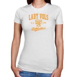 Tennessee Lady Vols Ladies White Athletics Script Slim Fit T shirt 