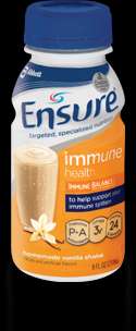 Ensure Immune Health Shake, 8oz. 24cans Choc. or Straw. 070074504636 