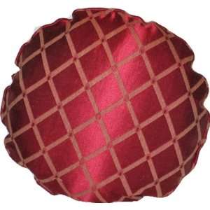  Red Fence Satin Round Pillow 16