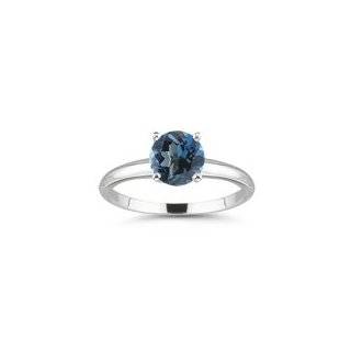   14 Cts London Blue Topaz Solitaire Ring in Platinum 4.0 Jewelry