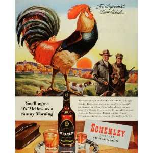  1945 Ad Schenley Whisky Hunting Hunter Rifle English 