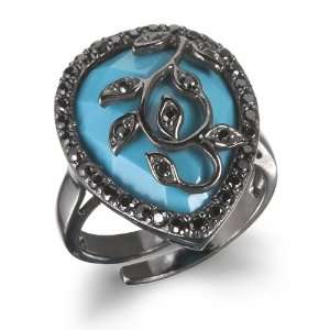  TURQUOISE OVERLAY PEAR RING CHELINE Jewelry