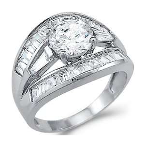   Large Unique Engagement Wedding CZ Cubic Zirconia Ring 2.5 ct Jewelry