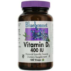  Bluebonnet Nutrition   Vitamin D3 400 IU   180 Vegetarian 