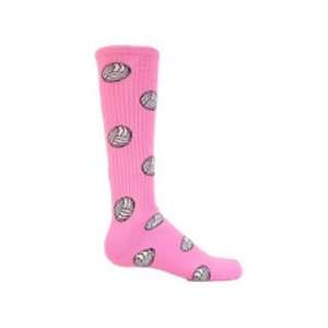  Volleyball Pattern Socks / Pink
