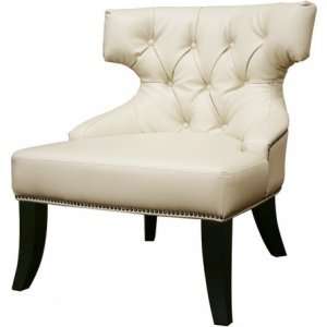  White Taft Off White Leather Club Chair by Wholesale 