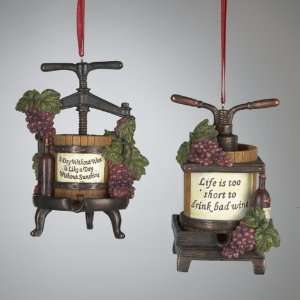   of 12 Tuscan Winery Wine Press Christmas Ornaments 4